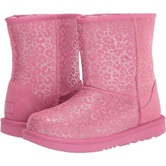 NWT/NIB UGG Toddler Classic II Glitter Leopard Animal Print Boots (sizes 7) - Picture 1 of 7